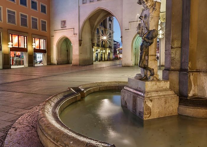 Karlstor Brunnenbuberl Fountain and Karlstor Gate, Munich, Germany | Anshar ... photo