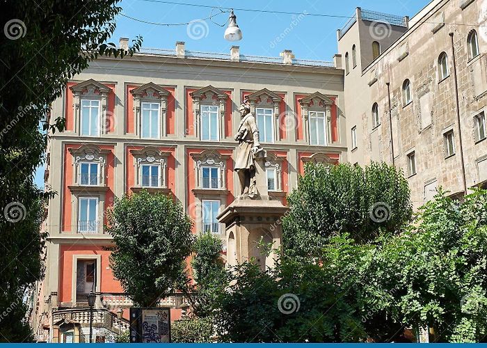 Piazza Bellini Statue of Vincenzo Bellini in Naples. Campania, Italy. Editorial ... photo
