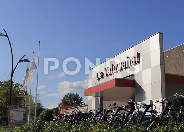 Veluwehal front view of de veluwehal barneveld bui... | Stock Video | Pond5 photo