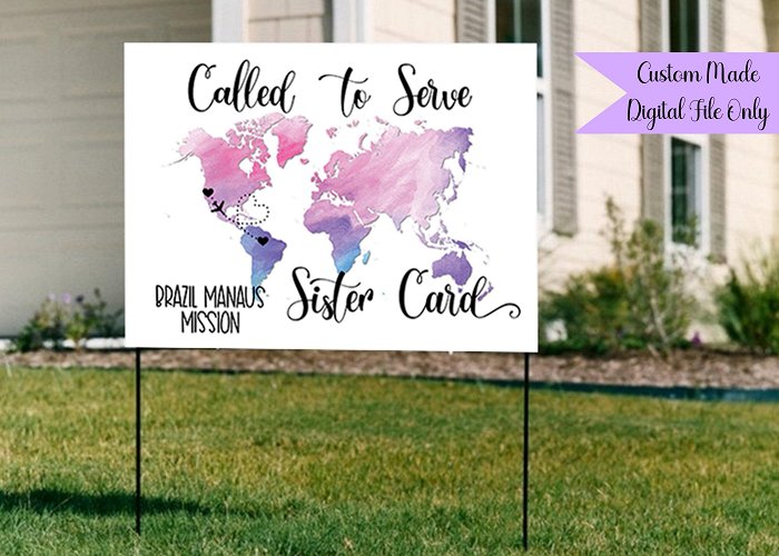 Customs Digital Missionary Yard Sign Called to Serve Elder or Sister ... photo