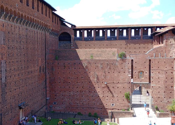 Sforzesco Castle Sforzesco Castle, Milan. I was wondering why the walls have holes ... photo