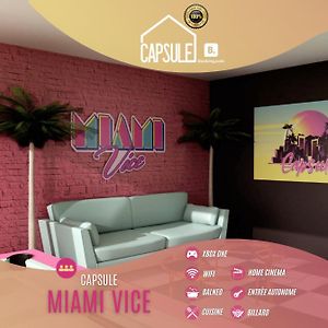 Capsule Miami Vice - Jacuzzi - Billard - Ecran Cinema & Netflix - Ping-Pong - Nintendo & Jeux- Apartment Lievin Exterior photo