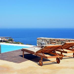 Stylish Stone Villa With A Swimming Pool, Sea View And Large Terrace, Ideal For A Family Or A Group Of Friends Otzias Exterior photo